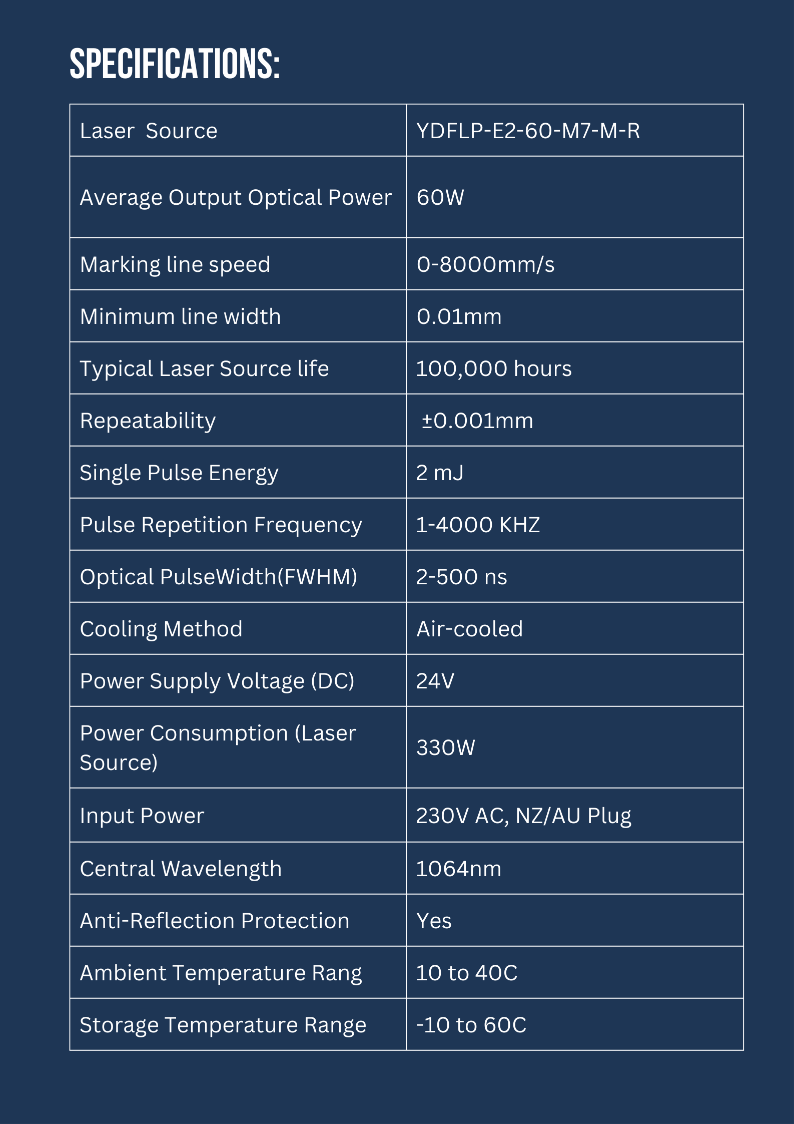 INFINITY LASER 60W JPT MOPA Fibre Laser Machine