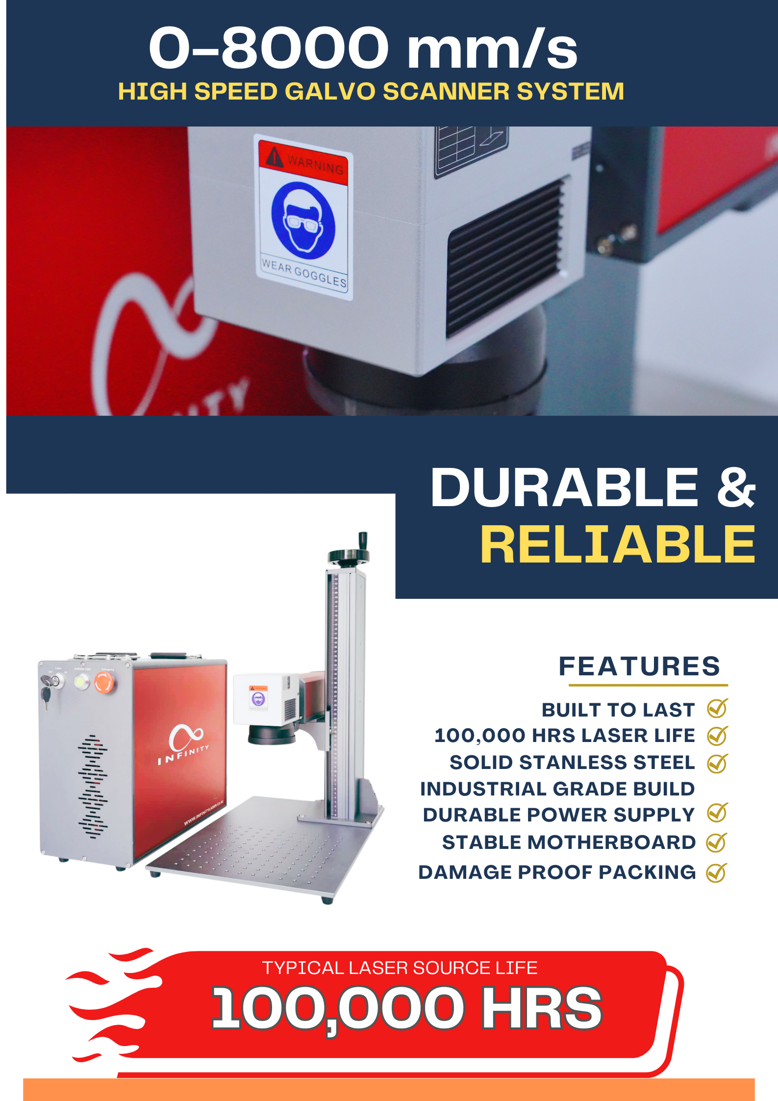 INFINITY LASER 50W MAX Fibre Laser Machine