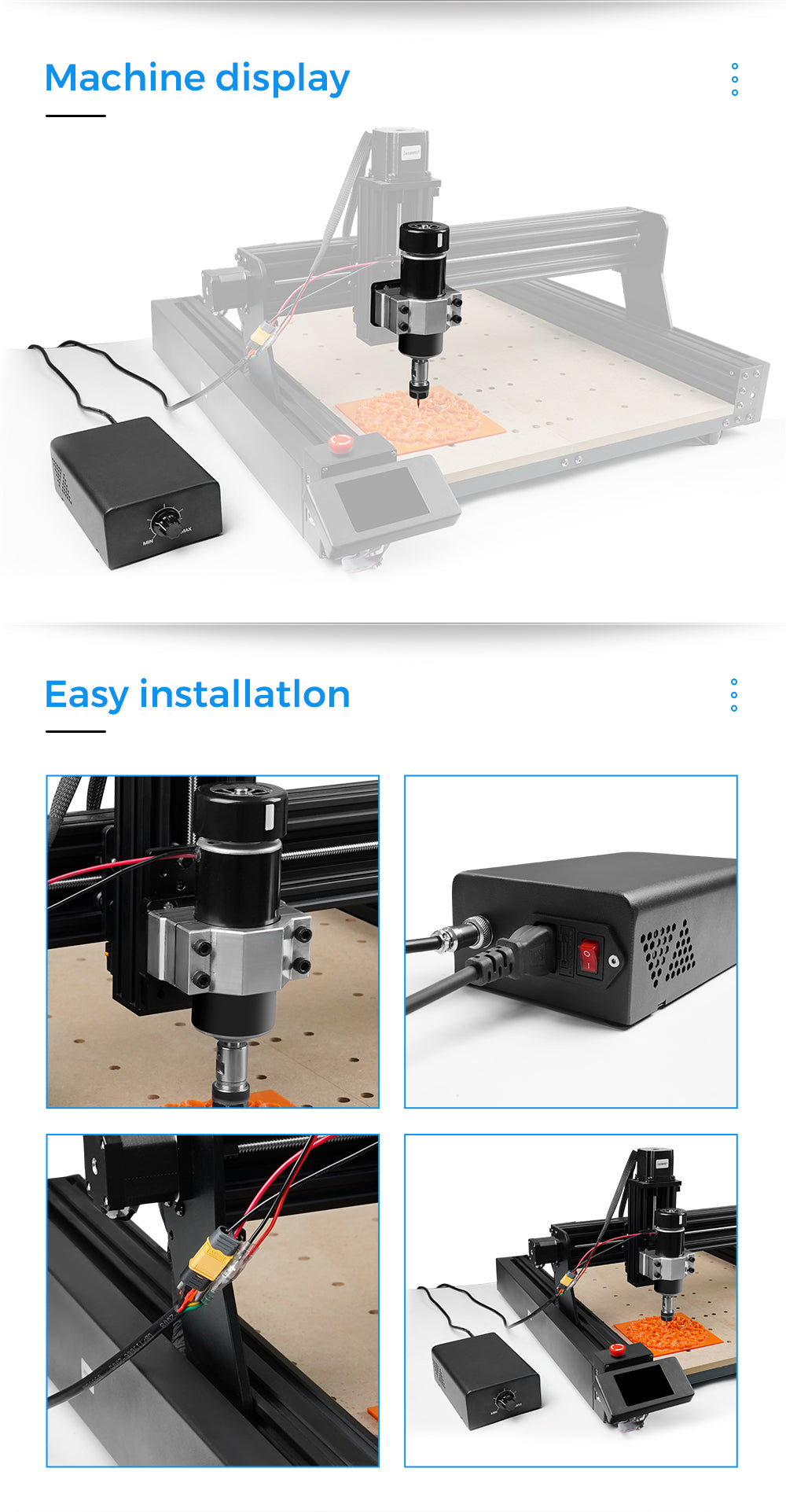 Upgraded 500W Spindle Kit for CNC Machines