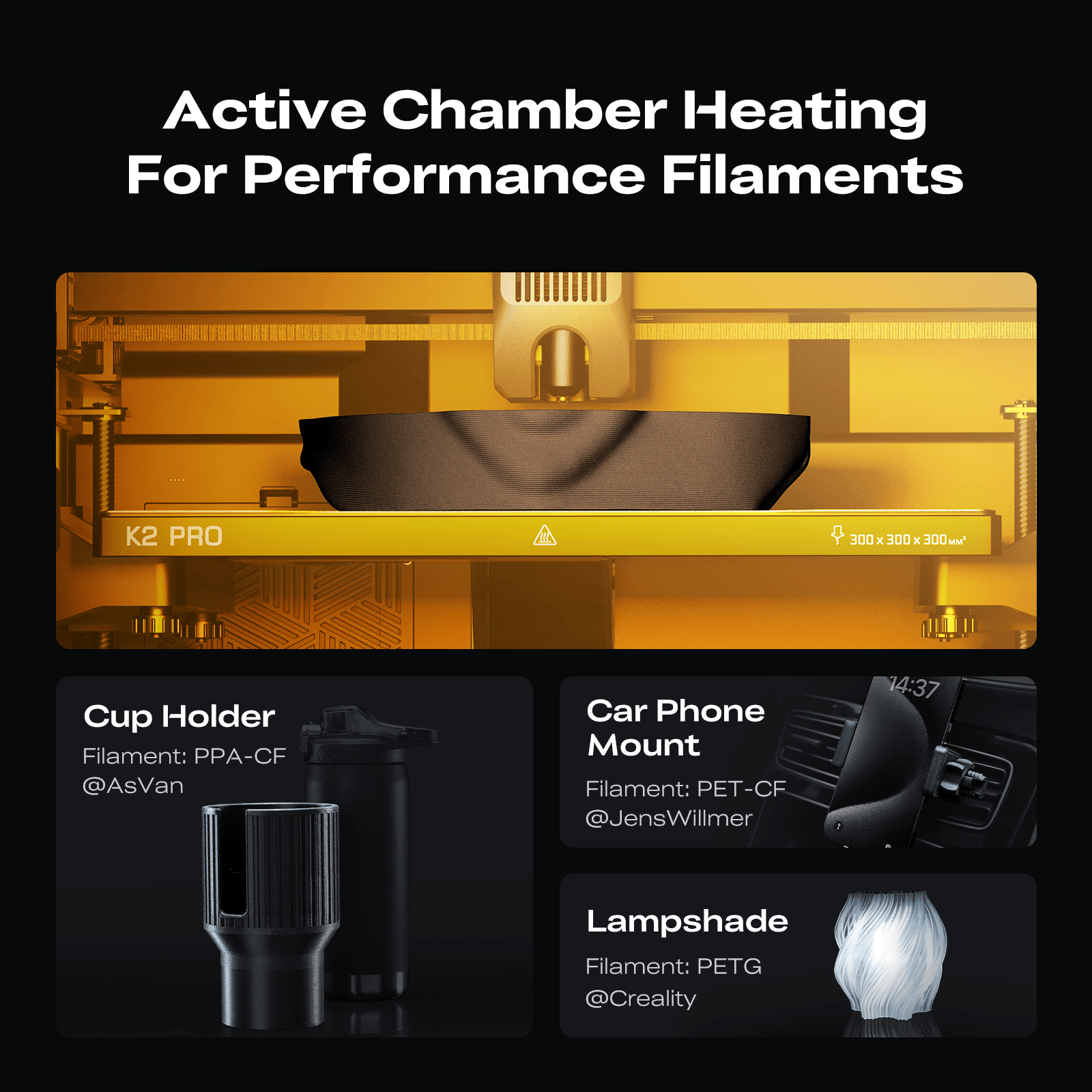 Creality K2 Pro 3D Printer Multicolor 600mm/s 300x300x300mm