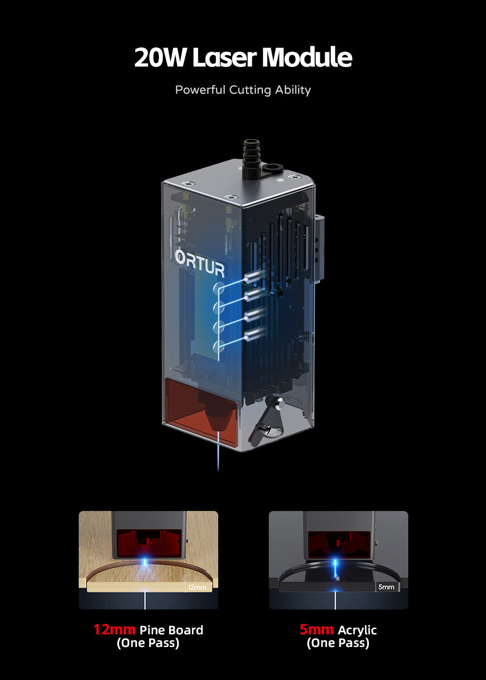 Ortur Laser Master 3 20W Laser Engraver & Cutter Machine with Ortur Air Pump