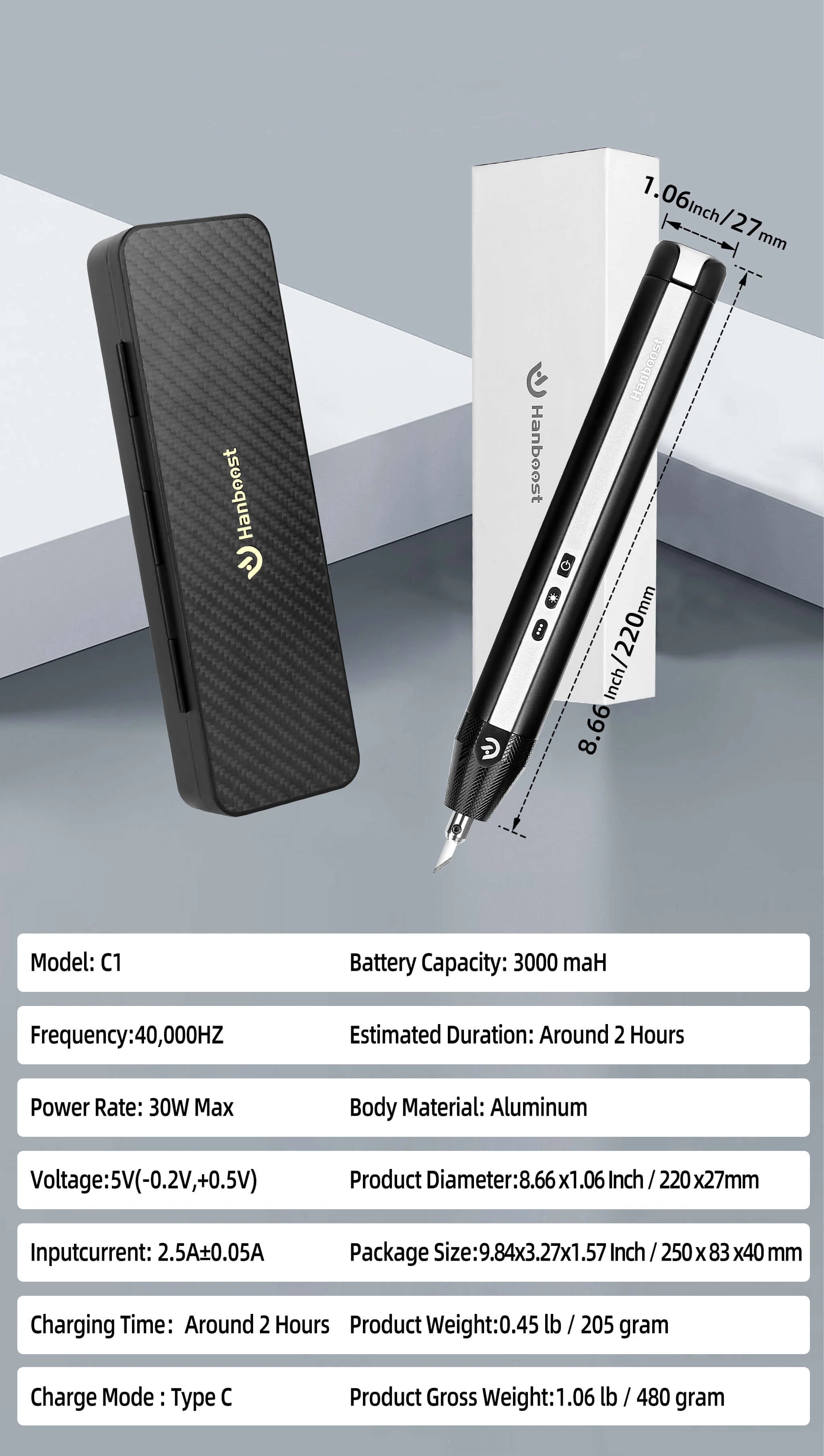 Twotrees Hanboost C1 Ultrasonic Cutter for CNC and 3D printing fine details