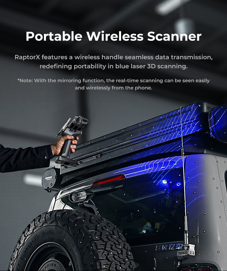 Creality RaptorX 3D Scanner Scan Bridge Combo- World's 1st Wireless Hybrid Blue Laser NIR Scanner
