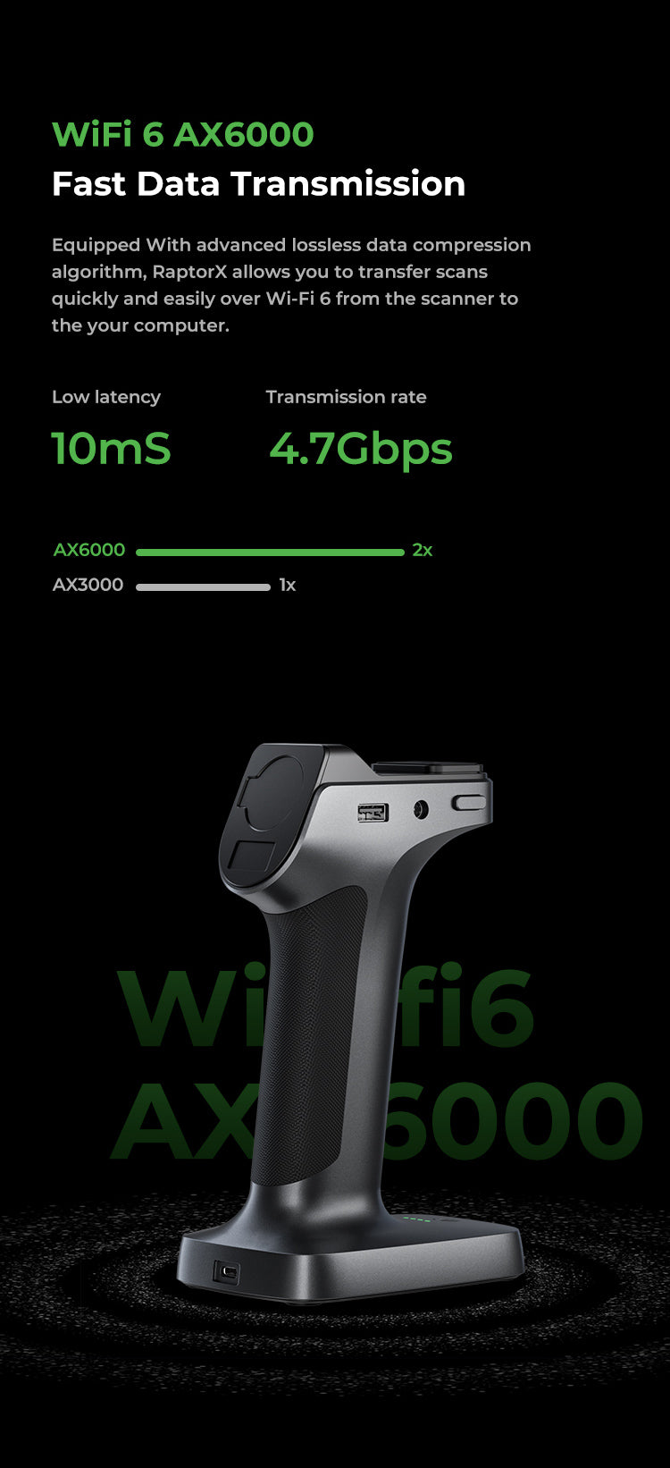 Creality RaptorX 3D Scanner Scan Bridge Combo- World's 1st Wireless Hybrid Blue Laser NIR Scanner