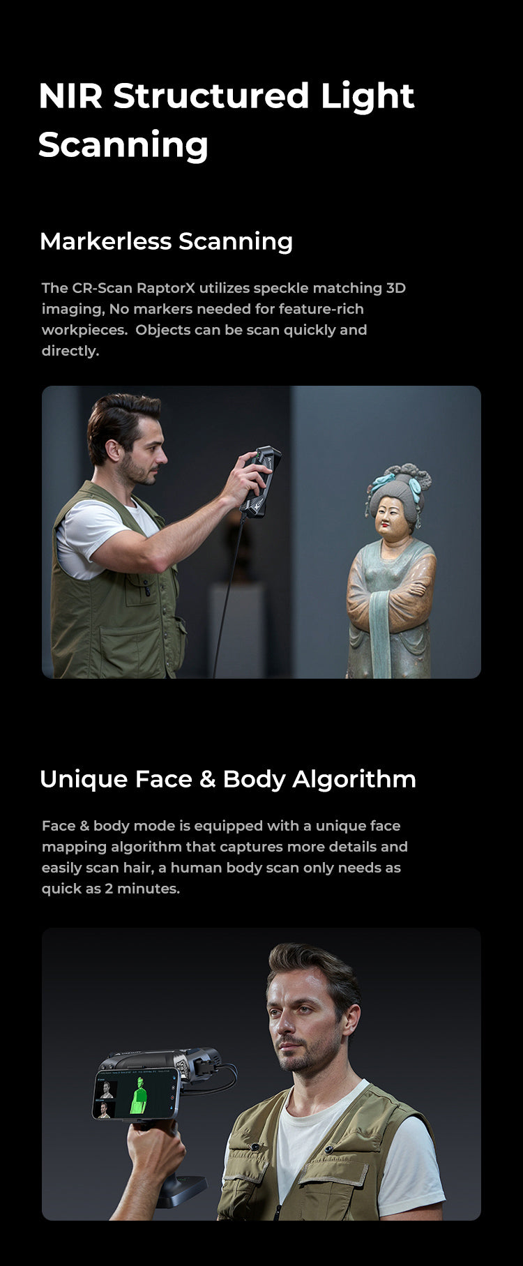 Creality RaptorX 3D Scanner Scan Bridge Combo- World's 1st Wireless Hybrid Blue Laser NIR Scanner