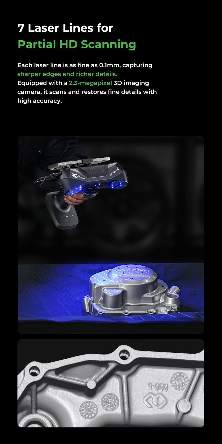 Creality RaptorX 3D Scanner Scan Bridge Combo- World's 1st Wireless Hybrid Blue Laser NIR Scanner