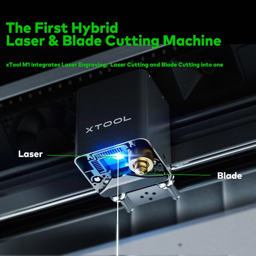xTool M1 10W Hybrid Laser & blade cutting machine & bundles