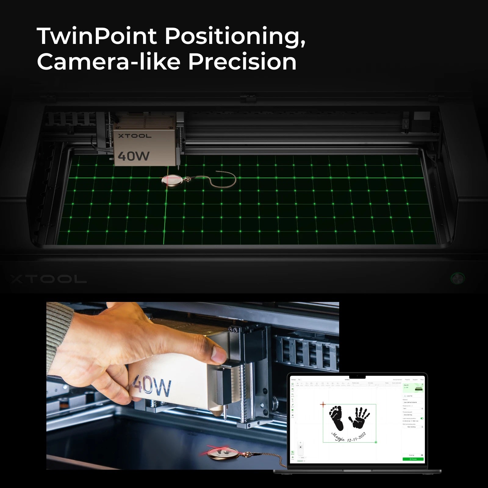 xTool S1 40W Enclosed Diode Laser Engraver and Laser Cutter Bundle