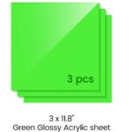 3mm Green Acrylic Sheets 300x300mm (3pcs)