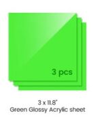 3mm Green Acrylic Sheets 300x300mm (3pcs)