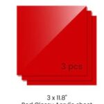 3mm RED Acrylic Sheets 300x300mm (3pcs)