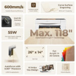 xTool P2S Grey 55W  Smart Desktop CO2 Laser Machine - Image 5