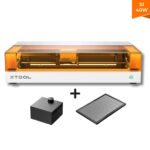 xTool S1 40W (White) Enclosed Diode Laser Engraver and Cutter Bundle