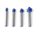 V-groove CNC cutter 90° 6 mm set of 4
