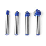 V-groove CNC cutter 90° 6 mm set of 4
